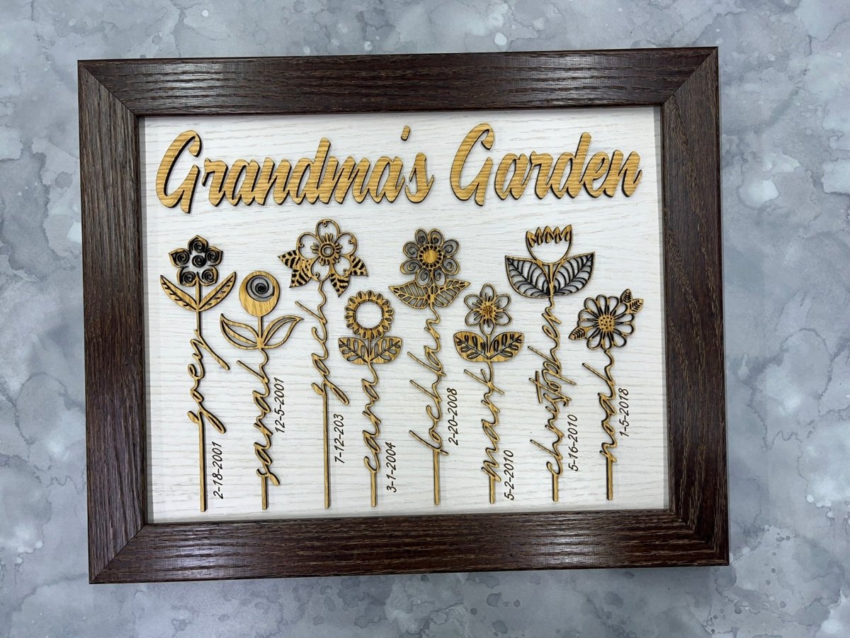 Mom's Garden Personalized Sign - Legacy Images - Novelty Signs - family FCS mother's day gift laser engraved