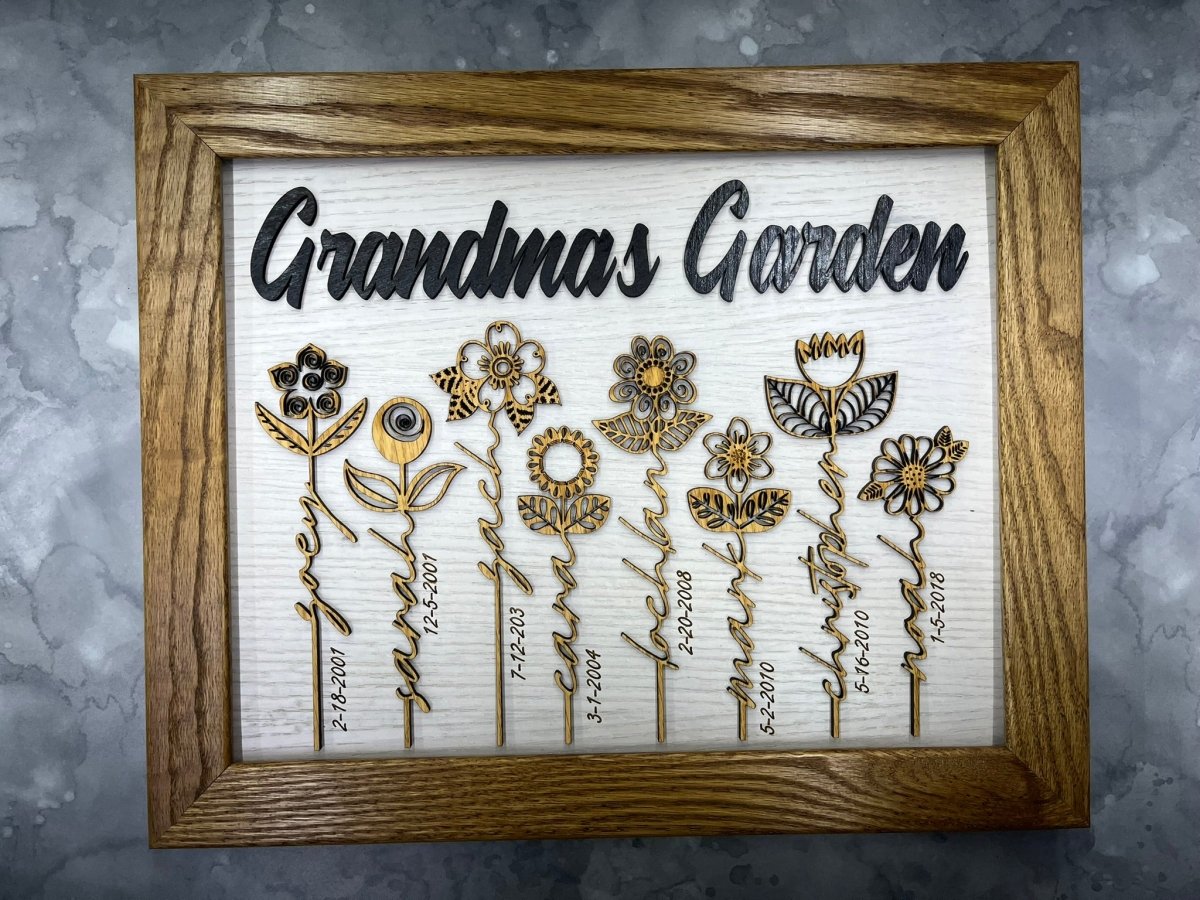 Mom's Garden Personalized Sign - Legacy Images - Novelty Signs - family FCS mother's day gift laser engraved