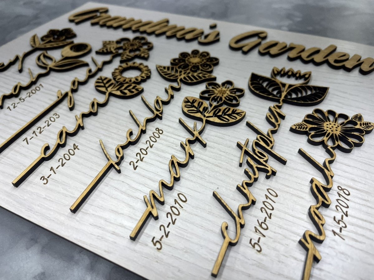 Mom's Garden Personalized Sign - Legacy Images - Novelty Signs - family FCS mother's day gift laser engraved