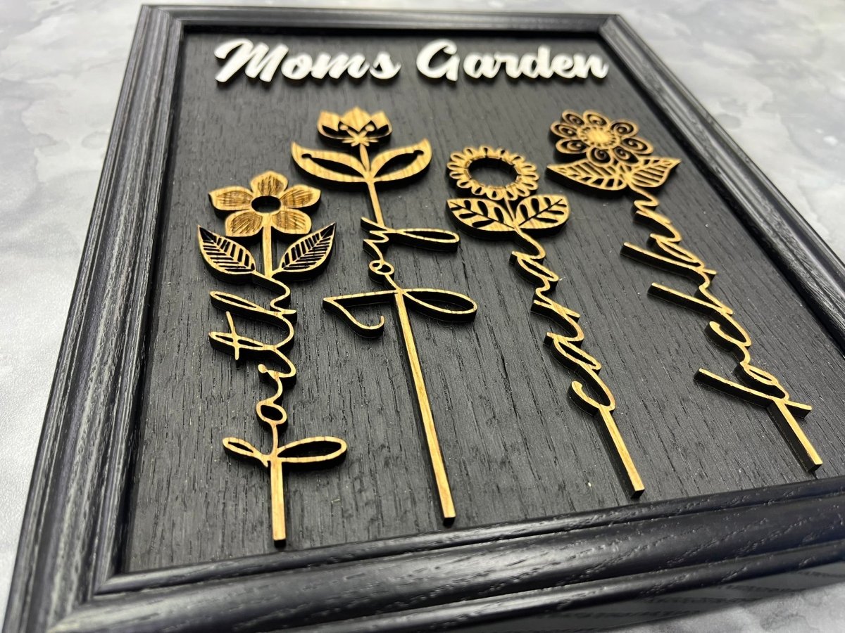 Mom's Garden Personalized Sign - Legacy Images - Novelty Signs - family FCS mother's day gift laser engraved