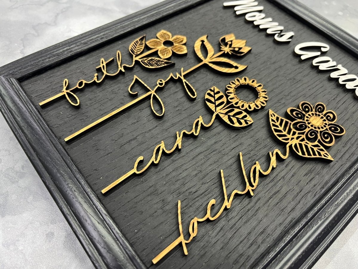 Mom's Garden Personalized Sign - Legacy Images - Novelty Signs - family FCS mother's day gift laser engraved