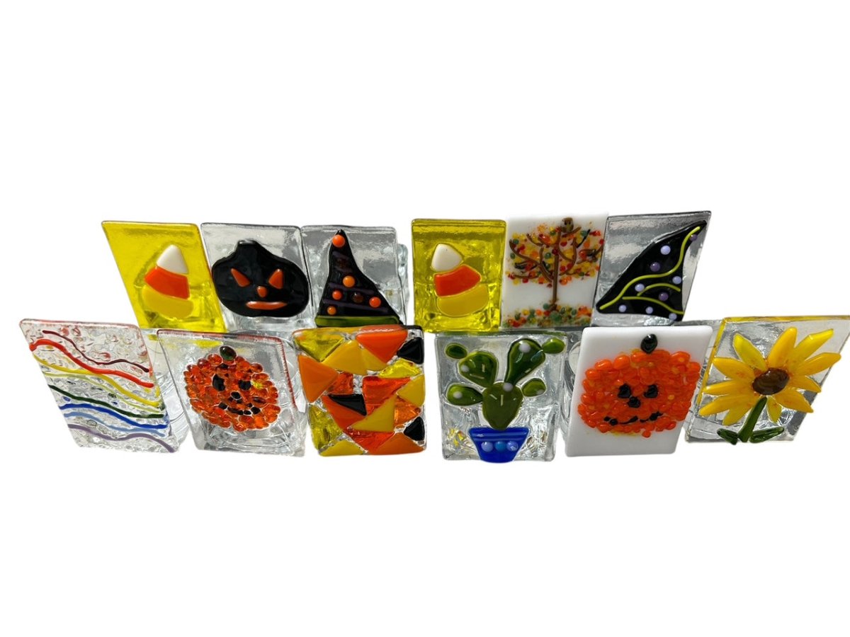 Mosaics by Mama J - Fall Votives - September 8th - Class at The Craft Room - Legacy Images - TCR The Craft Room laser engraved