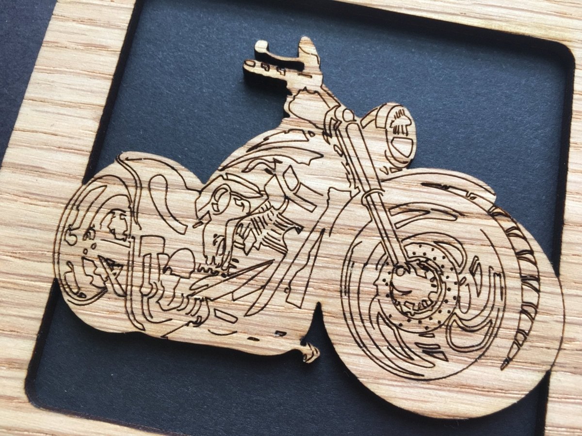 Motorcycle Picture Frame - 5x7 Frame Hold 3x4 Photo - Legacy Images - Picture Frames - 5x7 picture frame car father's day gift laser engraved