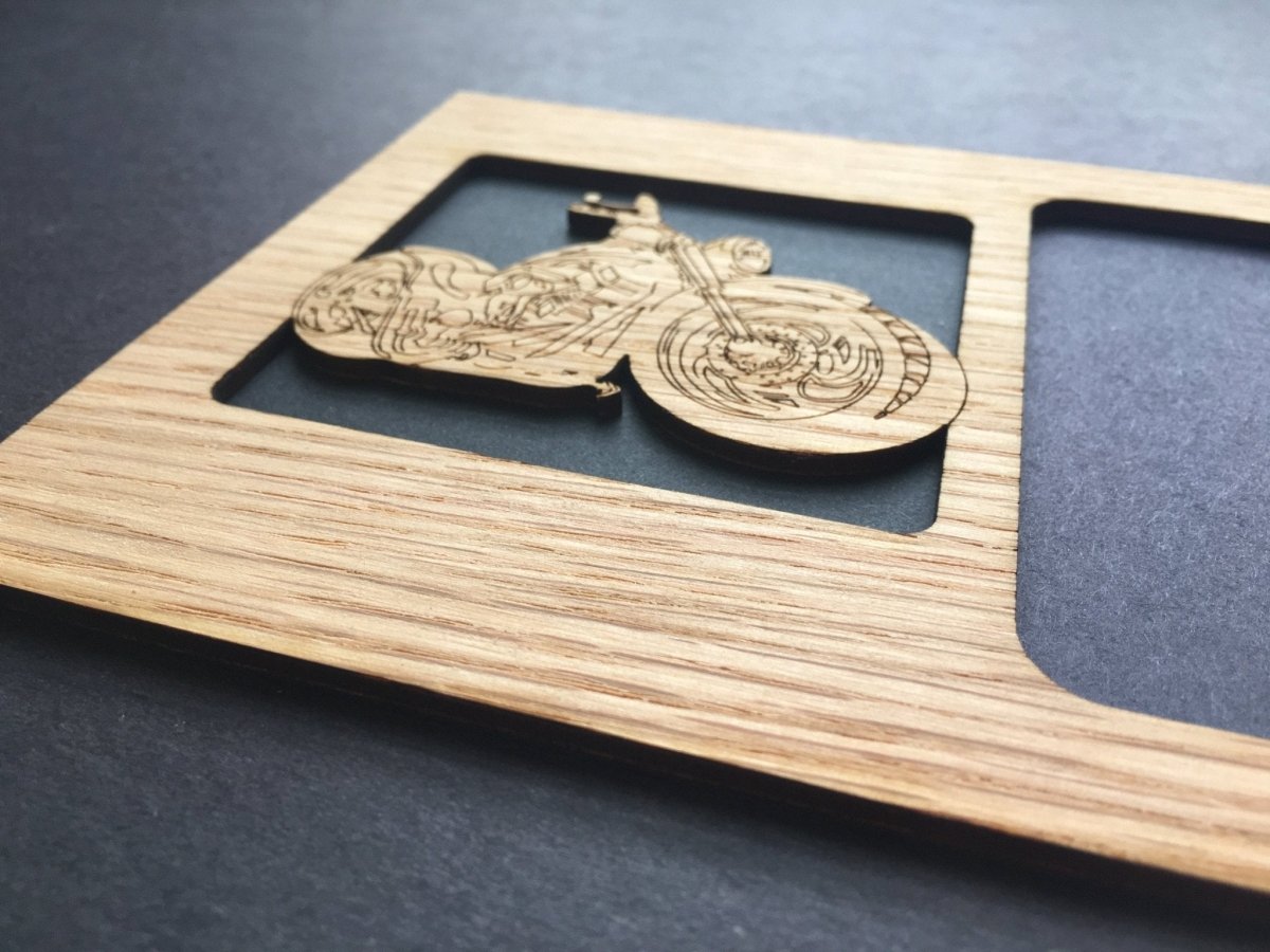 Motorcycle Picture Frame - 5x7 Frame Hold 3x4 Photo - Legacy Images - Picture Frames - 5x7 picture frame car father's day gift laser engraved