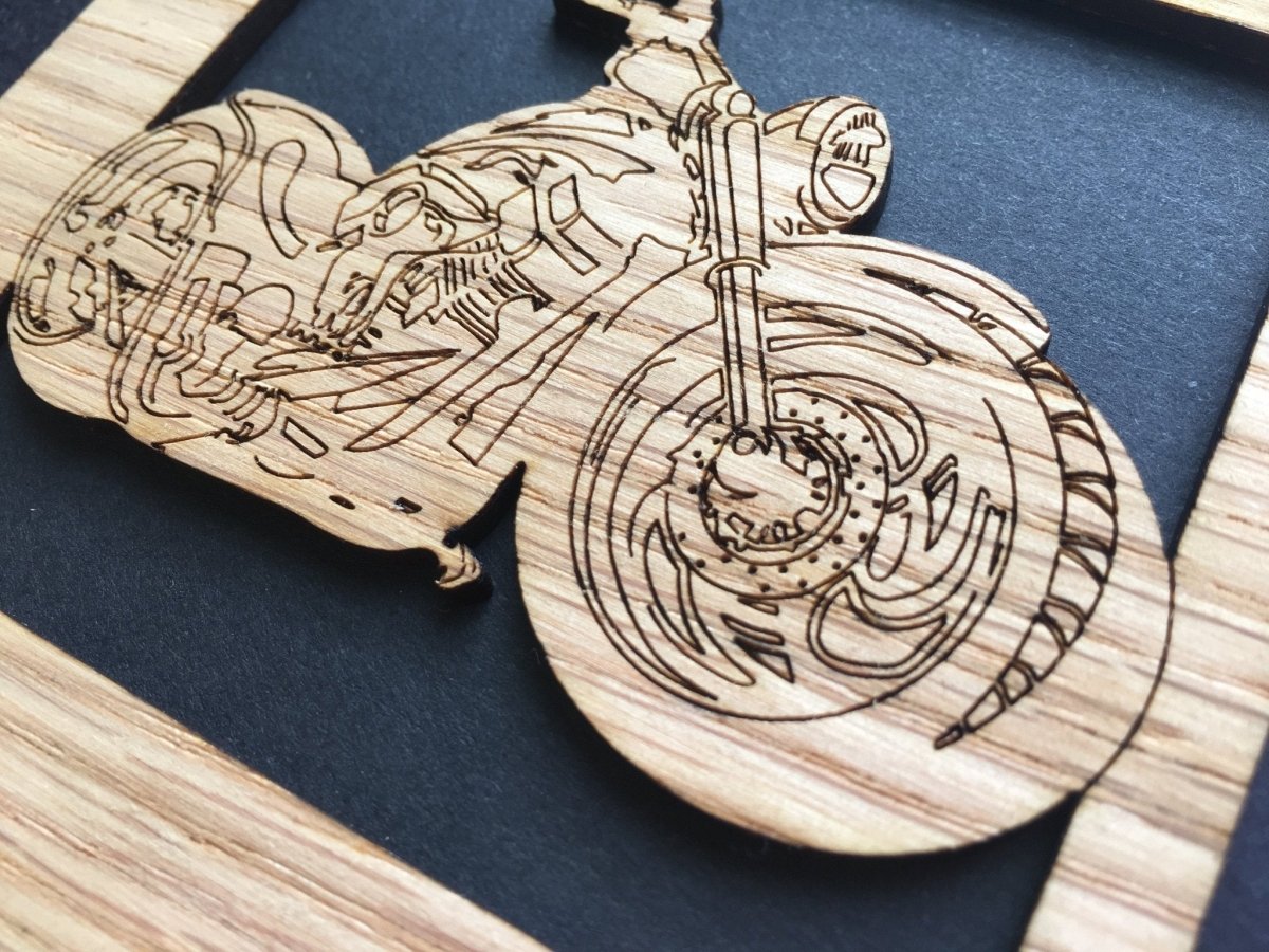 Motorcycle Picture Frame - 5x7 Frame Hold 3x4 Photo - Legacy Images - Picture Frames - 5x7 picture frame car father's day gift laser engraved