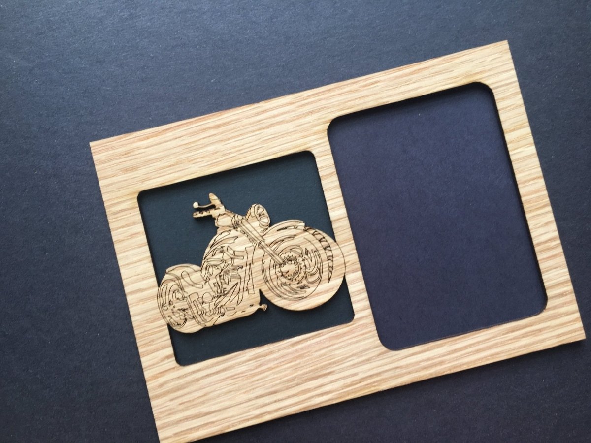 Motorcycle Picture Frame - 5x7 Frame Hold 3x4 Photo - Legacy Images - Picture Frames - 5x7 picture frame car father's day gift laser engraved