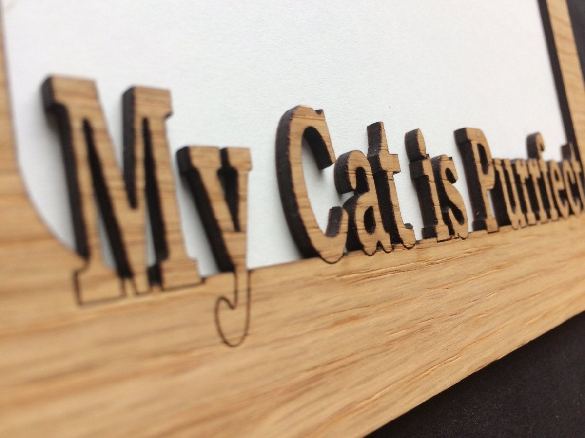 My Cat is Purrfect Picture Frame - 5x7 Frame Hold 4x6 Photo - Legacy Images - Picture Frames - 5x7 picture frame cat Pets laser engraved