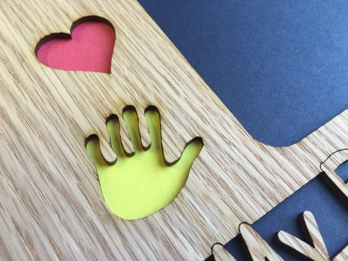 My First Year Picture Frame with Handprints & Hearts 11"x14" - Legacy Images - Picture Frames - 11x14 Picture Frame baby family laser engraved