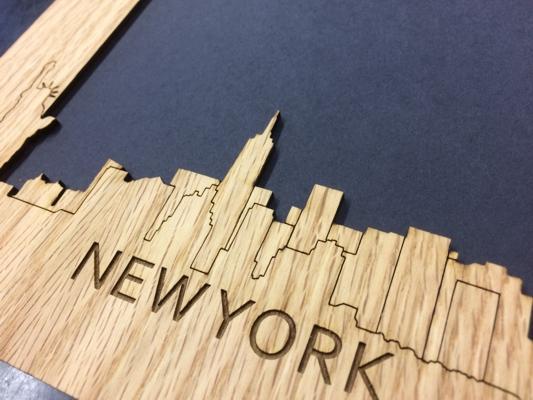 New York Skyline Picture Frame - 11x14 New York Skyline Picture Frame, Picture Frame, home decor, laser engraved - Legacy Images - Legacy Images - Picture Frames