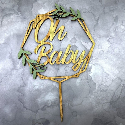 Oh Baby Cake Topper for Baby Shower - Legacy Images - Cake Decorating Supplies - baby baby shower cake topper laser engraved