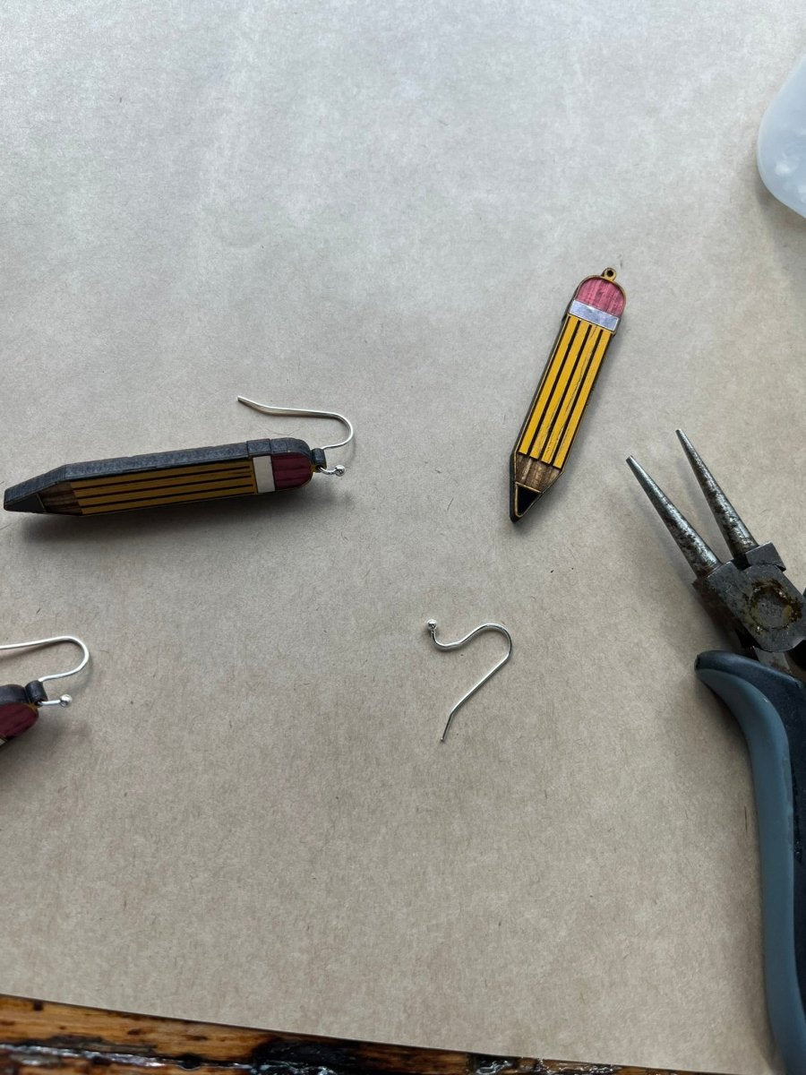 Pencil Earrings - Legacy Images - Earrings - Earrings occupations teacher laser engraved