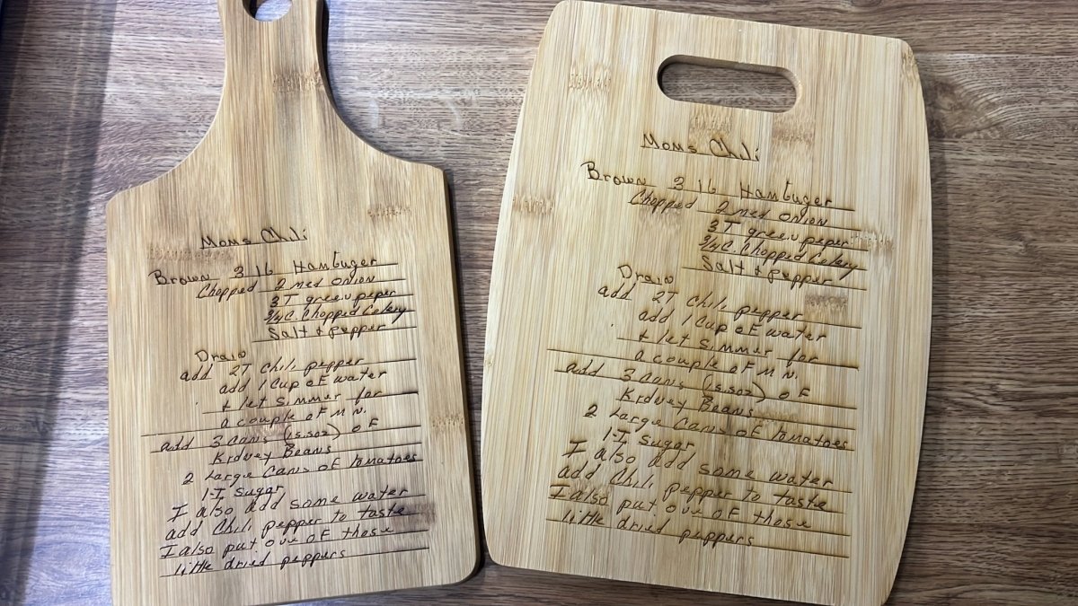 Personalized Bamboo Cutting Board Décor - Your Recipe or Quote - Legacy Images - Cutting Boards - Cutting Board engagement gift kitchen laser engraved