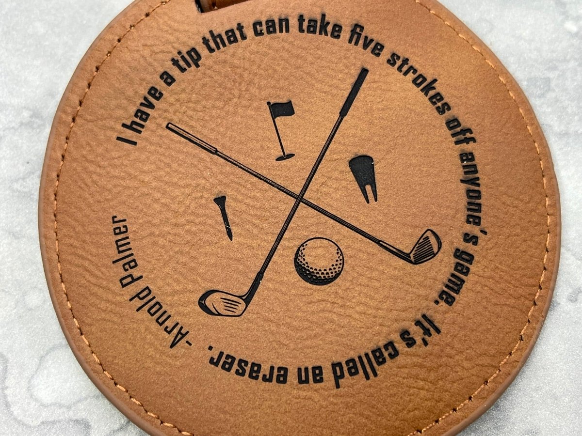 Personalized Golf Gift Set - Leather Tee Holder, Divot Tool, Ball Marker - Legacy Images - father's day gift golf sports laser engraved