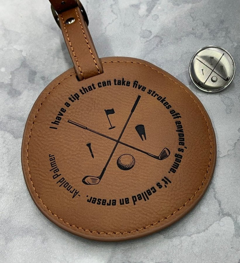 Personalized Golf Gift Set - Leather Tee Holder, Divot Tool, Ball Marker - Legacy Images - father's day gift sports