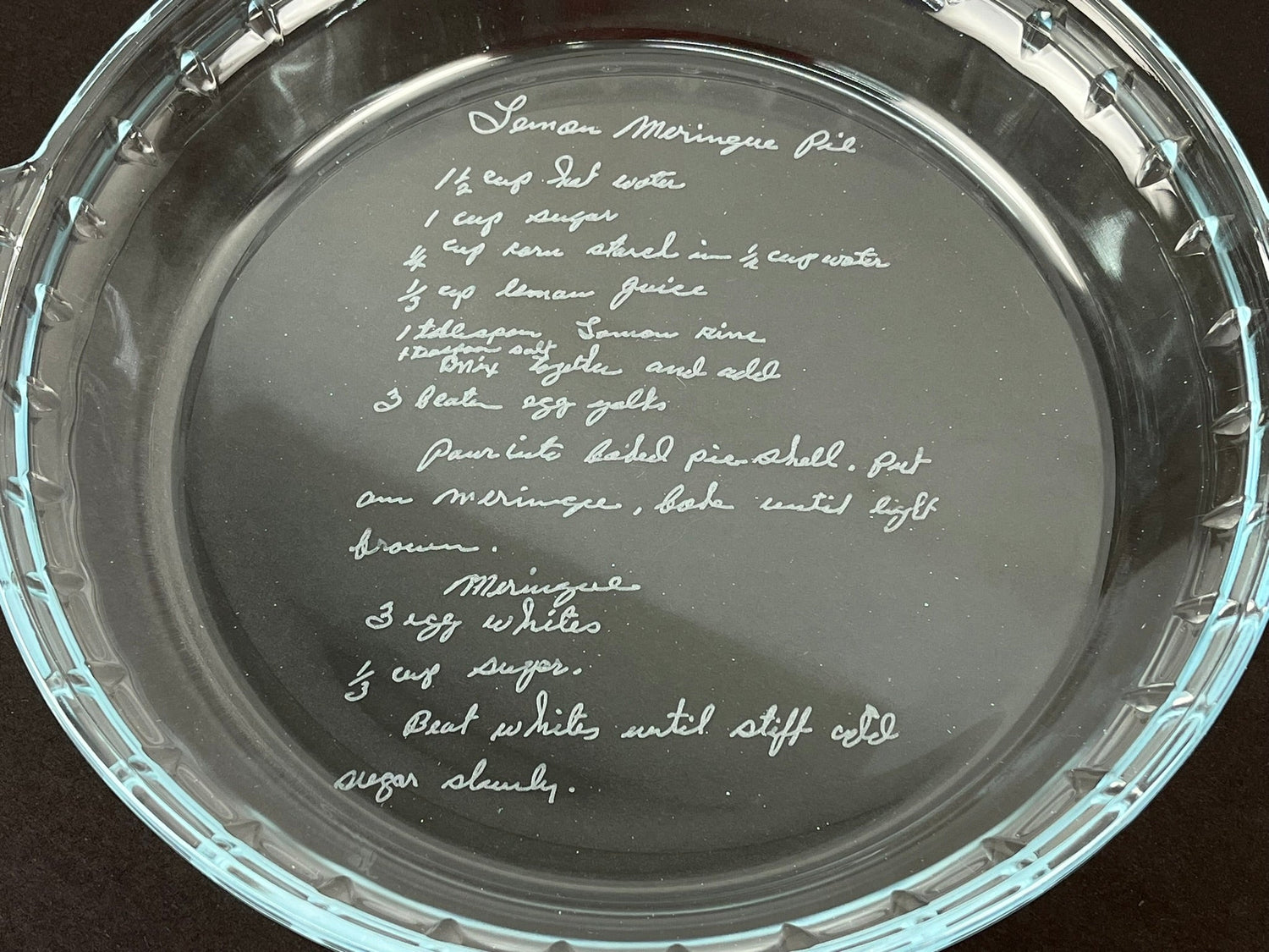 Personalized Pie Plate - Legacy Images - kitchen wedding laser engraved