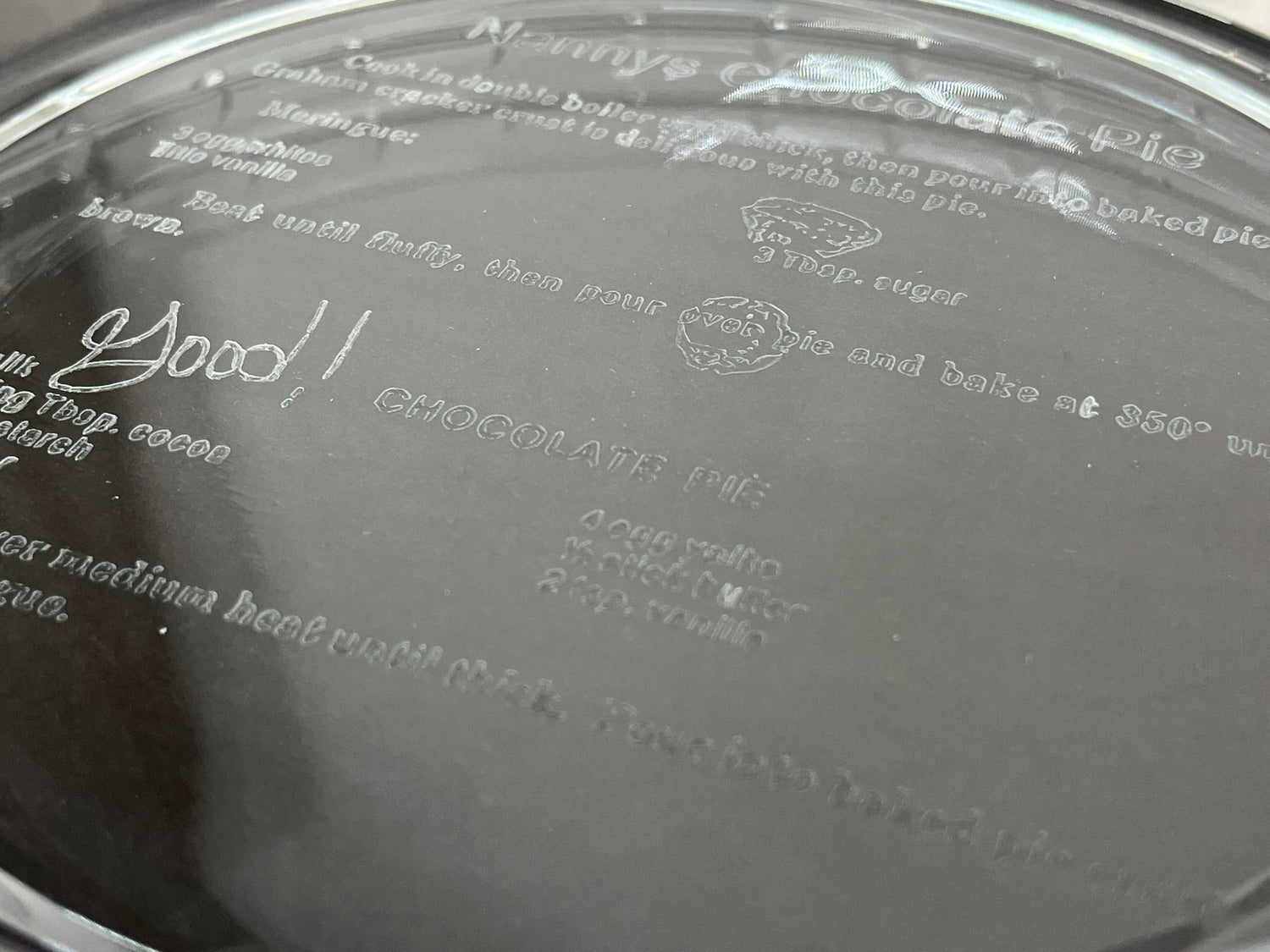 Personalized Pie Plate - Legacy Images - kitchen wedding laser engraved