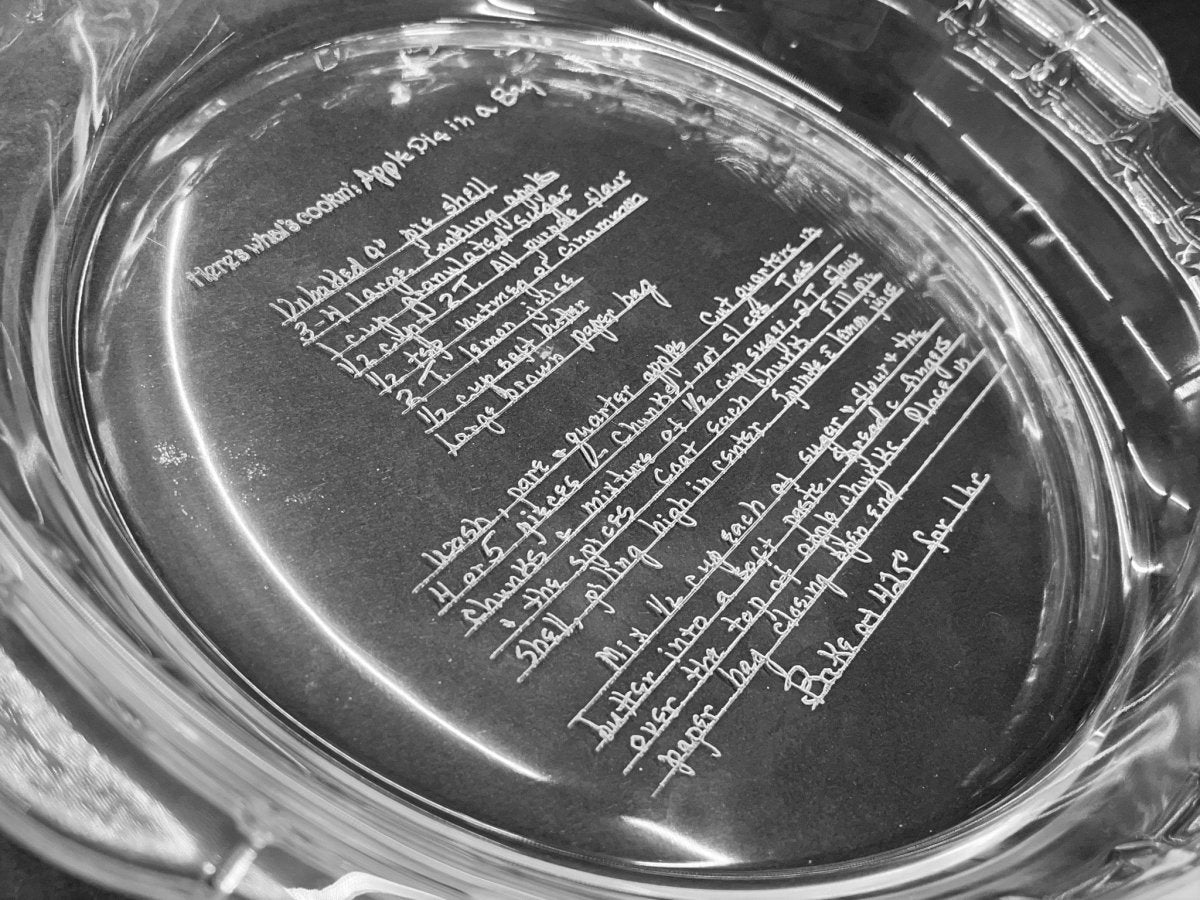 Personalized Pie Plate - Legacy Images - kitchen wedding laser engraved