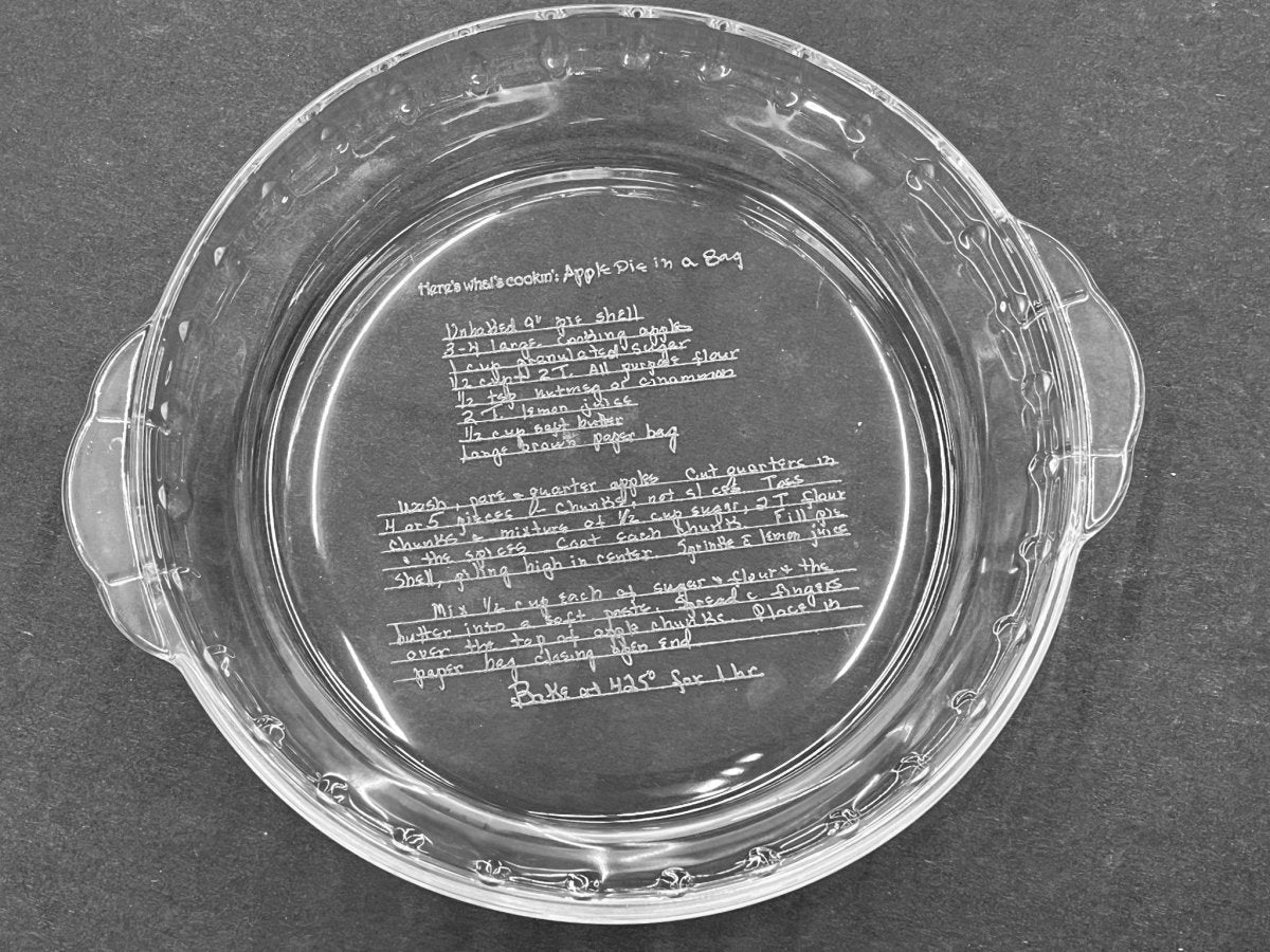 Personalized Pie Plate - Legacy Images - kitchen wedding laser engraved