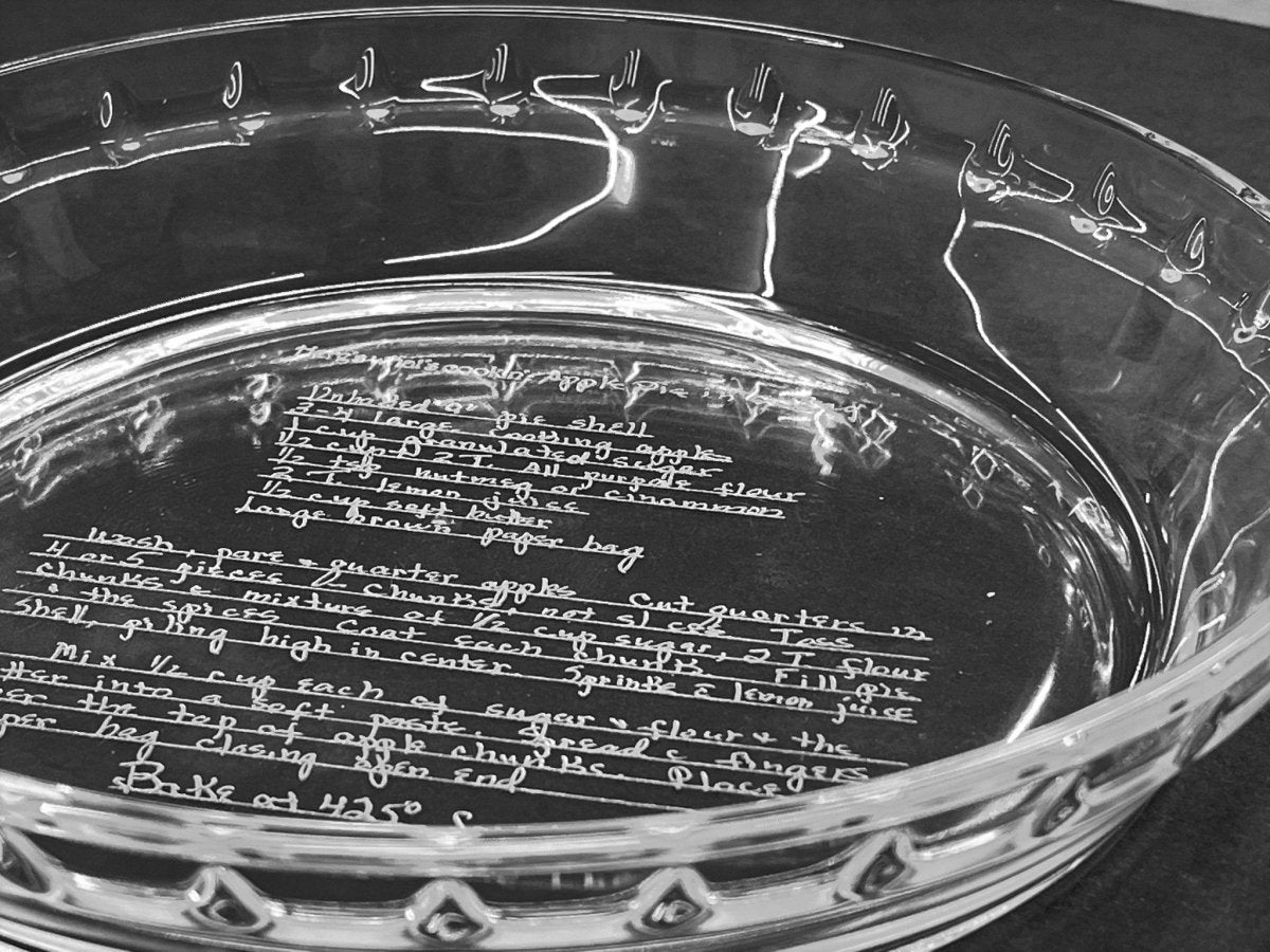 Personalized Pie Plate - Legacy Images - kitchen wedding laser engraved