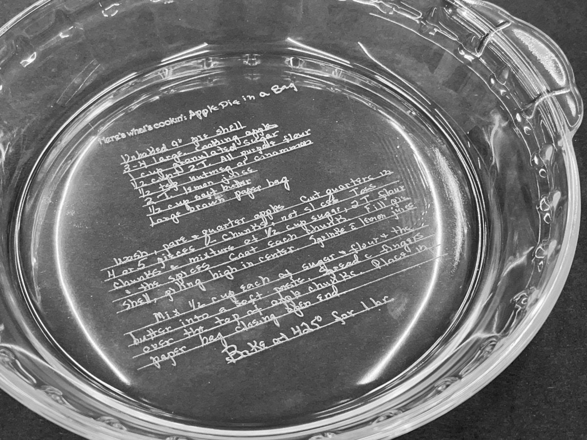 Personalized Pie Plate - Legacy Images - kitchen wedding laser engraved