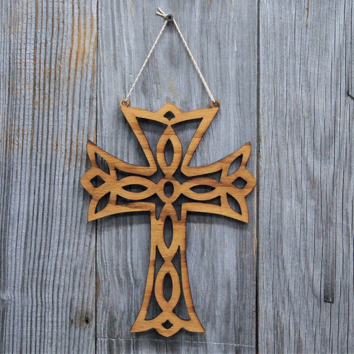 Scroll Cross Wall Decor - Legacy Images - Decor - cross religious sign laser engraved
