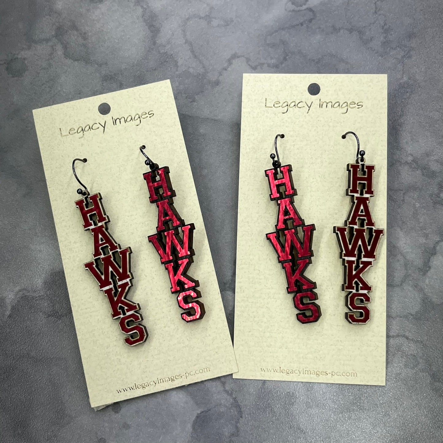 Sheridan Blackhawks Earrings - Legacy Images - Earrings - Earrings school Sheridan laser engraved