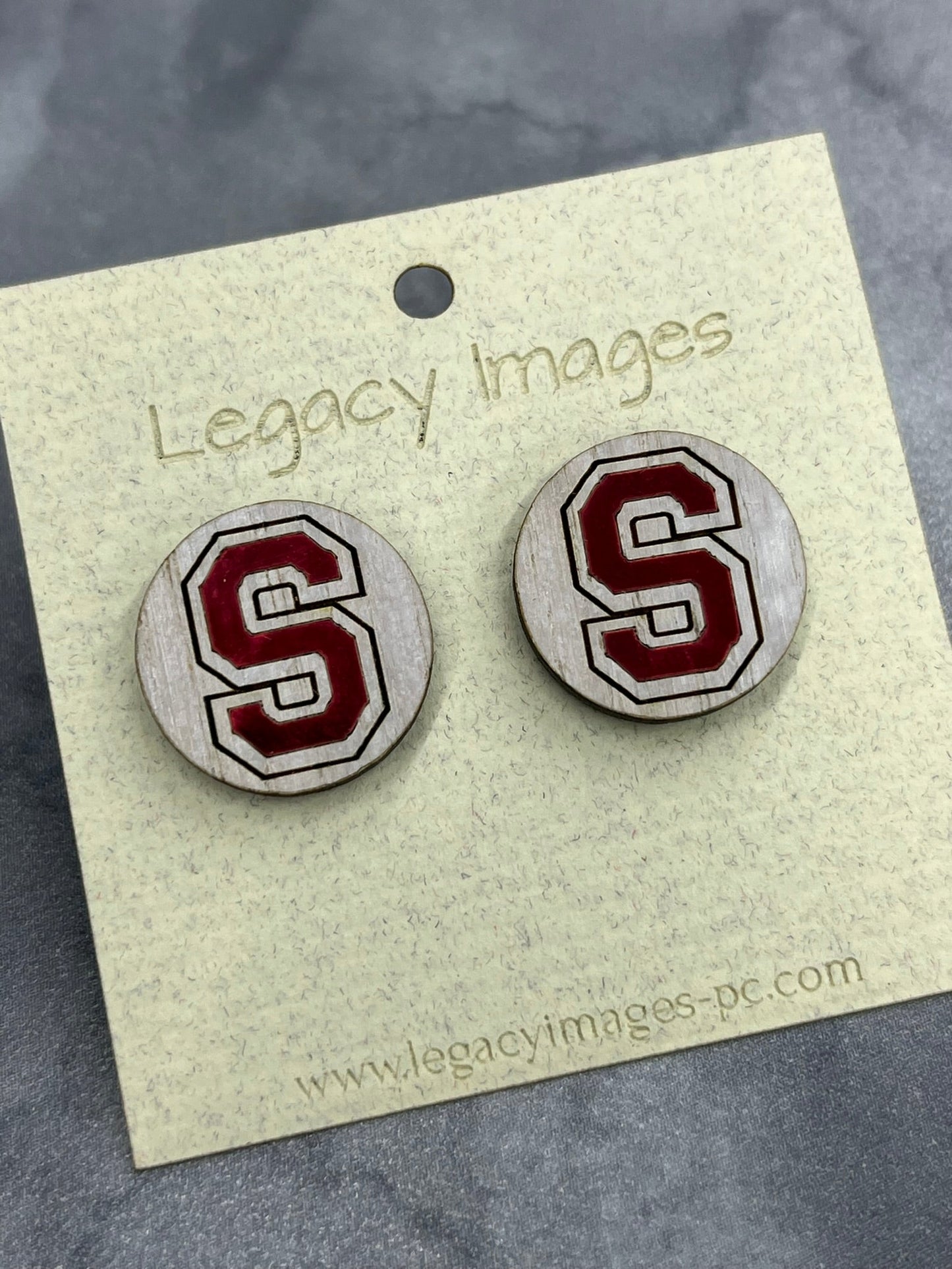 Sheridan Blackhawks Earrings - Legacy Images - Earrings - Earrings school Sheridan laser engraved