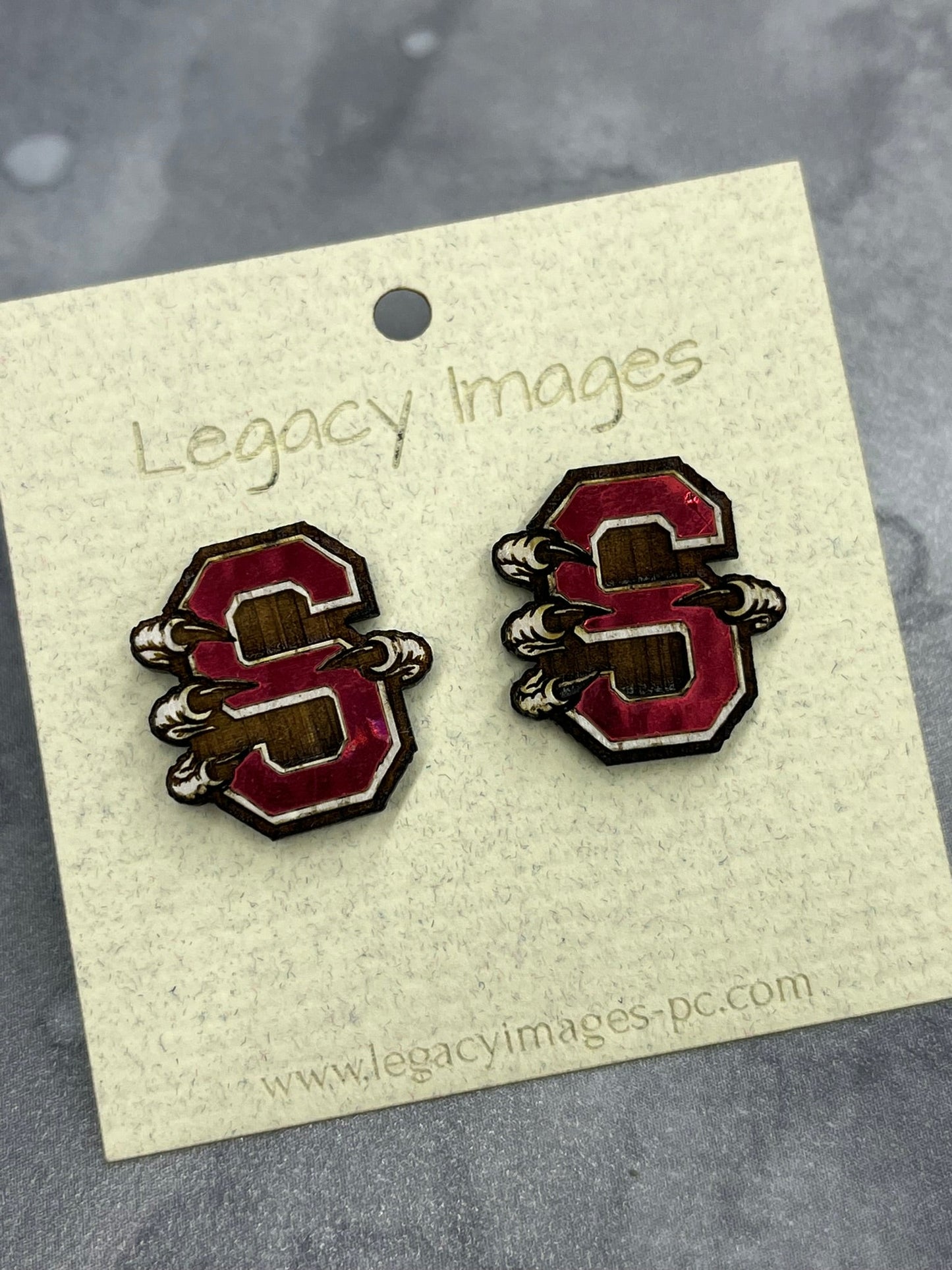 Sheridan Blackhawks Earrings - Legacy Images - Earrings - Earrings school Sheridan laser engraved