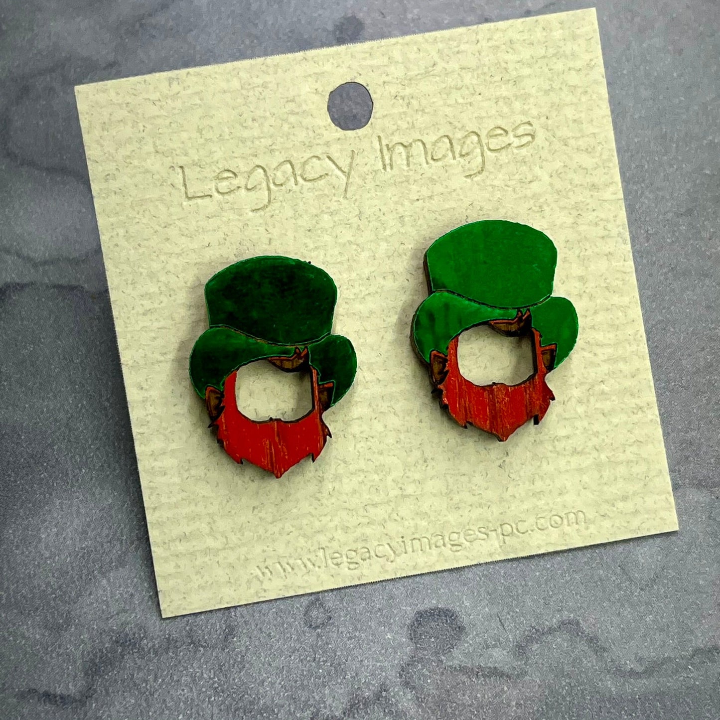 St. Patrick's Day Leprechaun Earrings - Legacy Images - Earrings - Earrings holiday holidays laser engraved