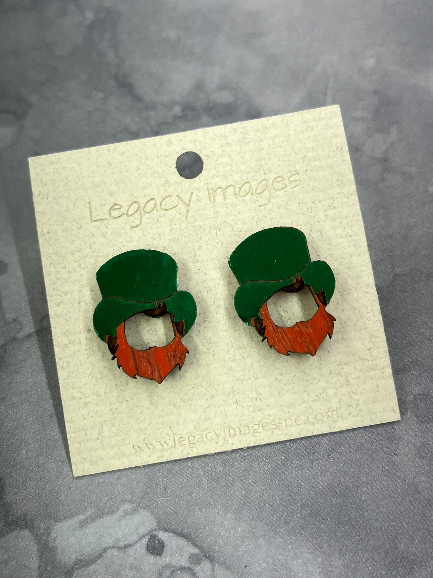 St. Patrick's Day Leprechaun Earrings - Legacy Images - Earrings - Earrings holiday holidays laser engraved
