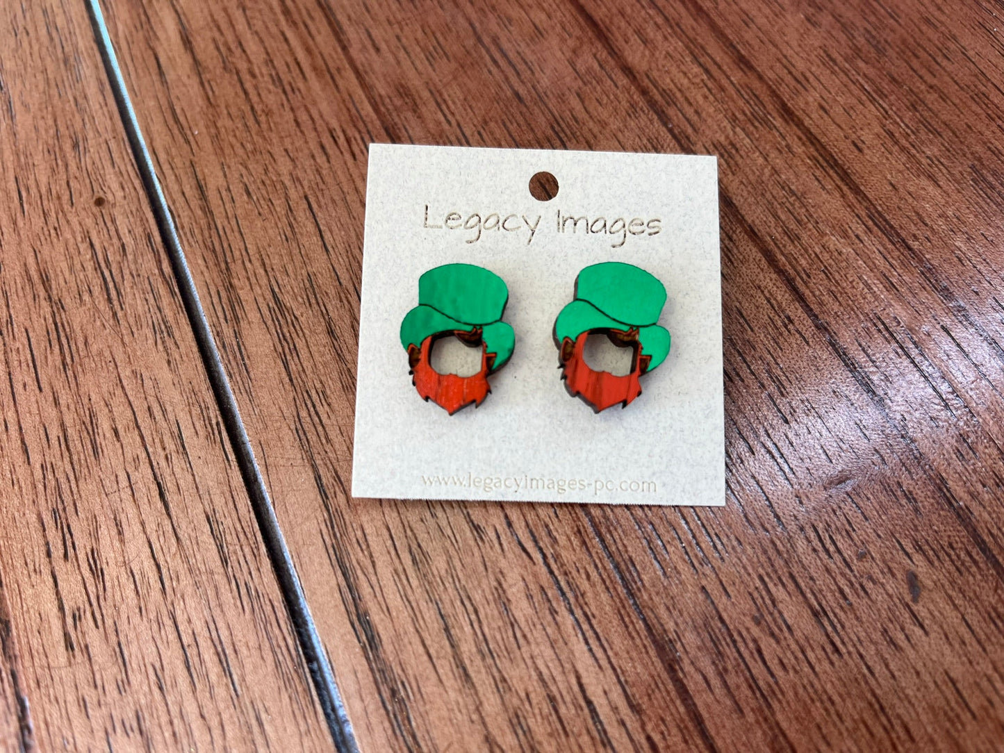 St. Patrick's Day Leprechaun Earrings - Legacy Images - Earrings - Earrings holiday holidays laser engraved