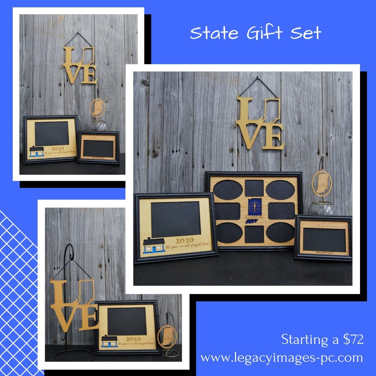 State Gift Set - Legacy Images - Picture Frames - 11x14 Picture Frame 5x7 picture frame 8x10 picture frame laser engraved