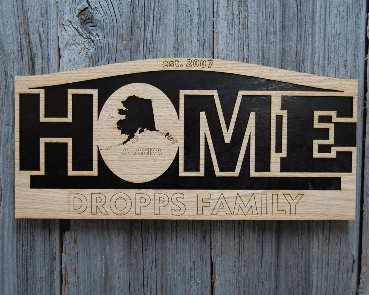 State Home Sign Décor - Legacy Images - Decor - sign state travel laser engraved