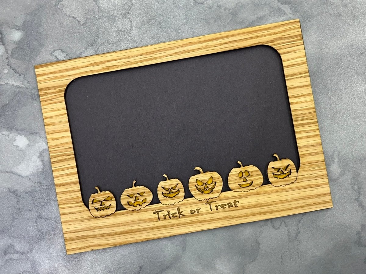 Trick or Treat Picture Frame - Legacy Images - Picture Frame - 5x7 picture frame fall halloween laser engraved