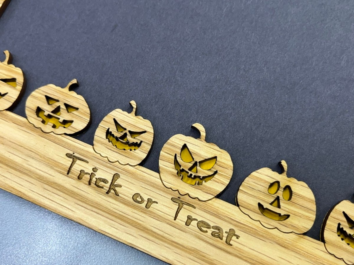 Trick or Treat Picture Frame - Legacy Images - Picture Frame - 5x7 picture frame fall halloween laser engraved