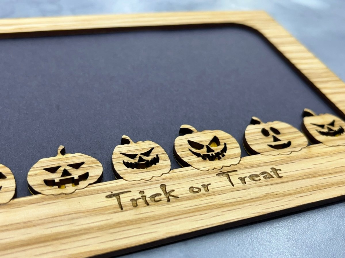 Trick or Treat Picture Frame - Legacy Images - Picture Frame - 5x7 picture frame fall halloween laser engraved