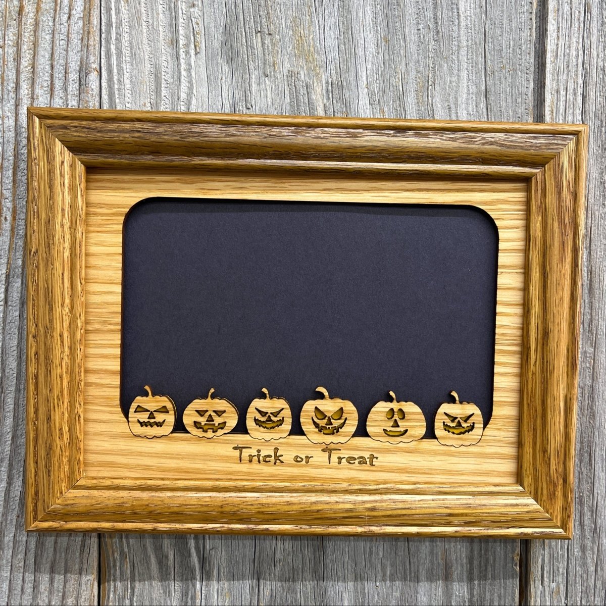 Trick or Treat Picture Frame - Legacy Images - Picture Frame - 5x7 picture frame fall halloween laser engraved