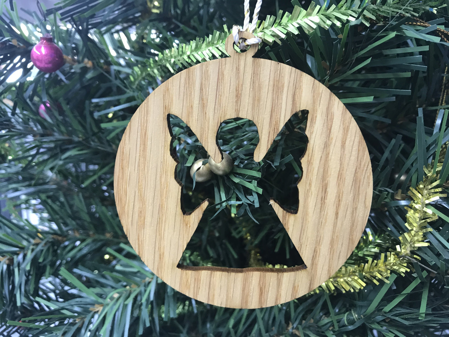 Christmas Ornament Set of 5 - Tree, Reindeer, Stocking, Snowflake, Angel
