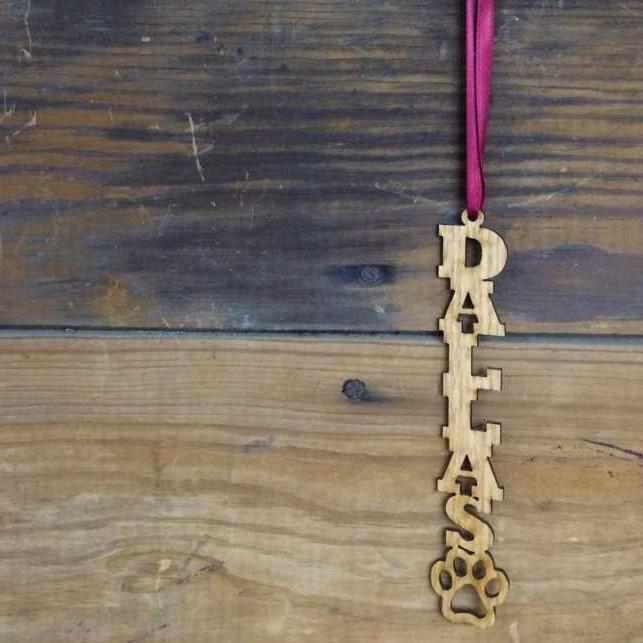 Dog Name Ornament - Dog Name Ornament, Ornament, home decor, laser engraved - Legacy Images - Legacy Images - Holiday Ornaments