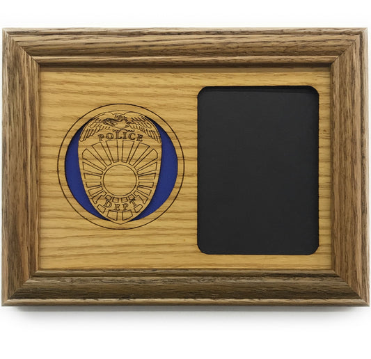 Police Badge Picture Frame - Thin Blue Line Fundraiser for Bob Shock