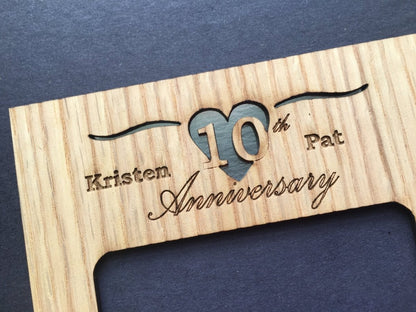 10th Anniversary Picture Frame - Legacy Images - Picture Frames - 10th anniversary 11x14 Picture Frame 5x7 picture frame laser engraved