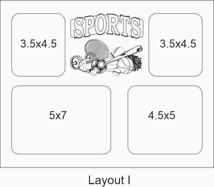 11x14 Layout I with 4 photo openings of various size - Legacy Images - Picture Frames