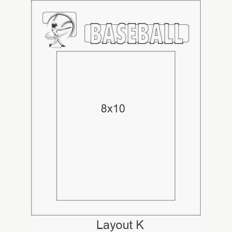 11x14 Layout K - Legacy Images - 11x14 Frame with vertical 8x10 picture opening.