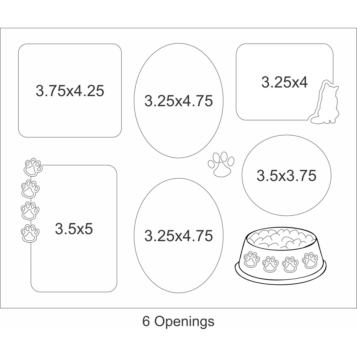 Cat Bowl & Paws Picture Frame