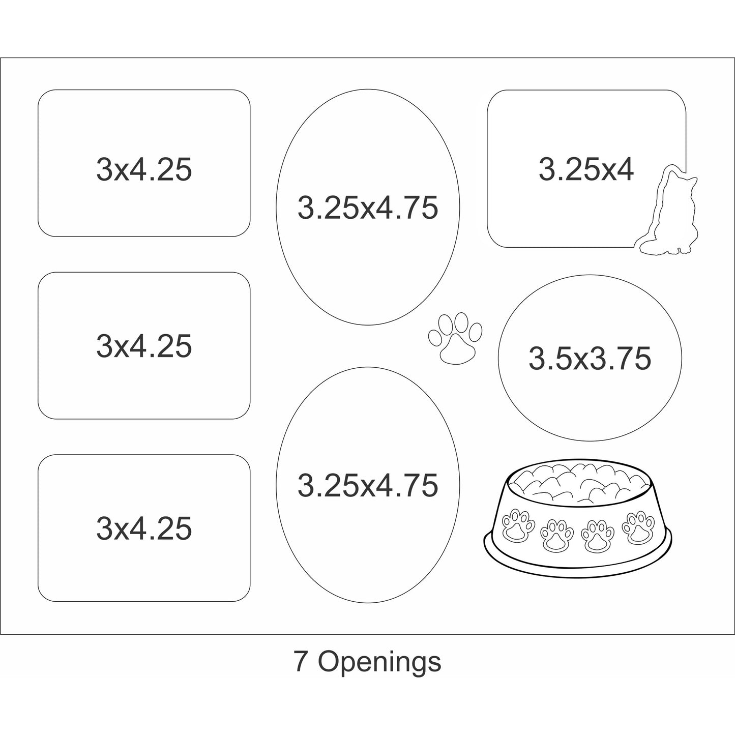 Cat Bowl & Paws Picture Frame
