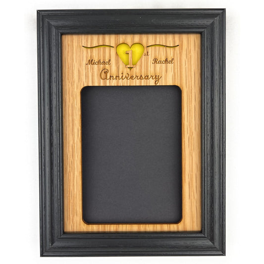 1st Anniversary Picture Frame - 1st Anniversary Picture Frame - 5x7 1st Anniversary Picture Frame holds a 3x4 Photo and can be personalized with your names. - Legacy Images - Picture Frames - Legacy Images - Picture Frames