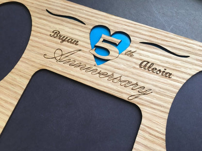 5th Anniversary Picture Frame - Legacy Images - Picture Frames - 11x14 Picture Frame 5th Anniversary 5x7 picture frame laser engraved