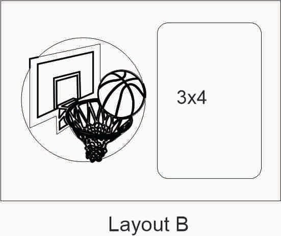 5x7 Layout B with 3x4 vertical photo opening - Legacy Images - Picture Frames