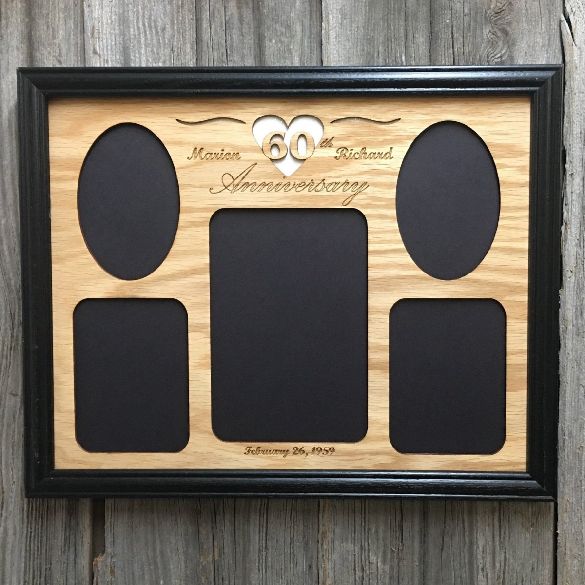 60th Anniversary Photo Frame - Legacy Images - Picture Frames - 11x14 Picture Frame 5x7 picture frame 60th Anniversary laser engraved