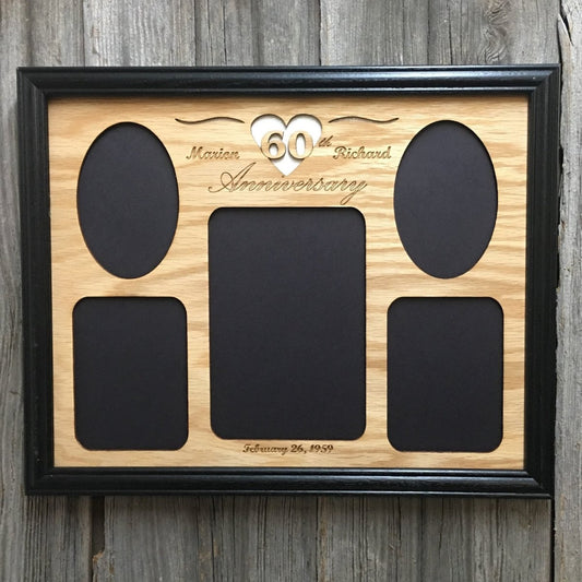 60th Anniversary Photo Frame - Legacy Images - Picture Frames - 11x14 Picture Frame 5x7 picture frame 60th Anniversary laser engraved